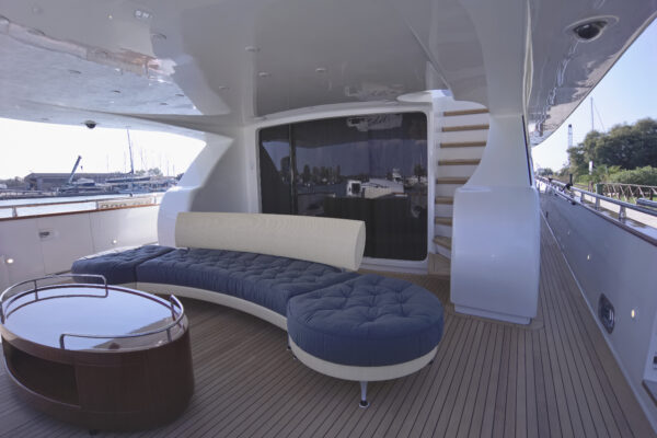 italy fiumicino rome 26 september 2005 maiora luxury yacht port view stern editorial