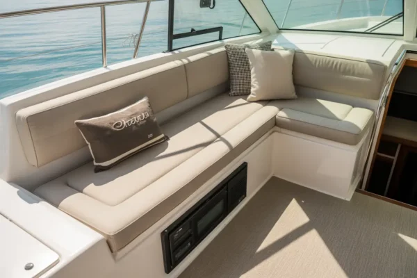 Neue Bootspolster. Gemütliche Sitzgelegenheit auf Boot von JG Yachtpolster