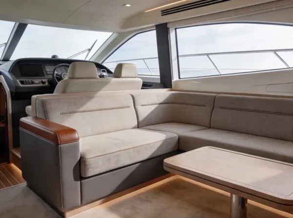 JG Yachtpolster Salon Stoff warmgrau 02