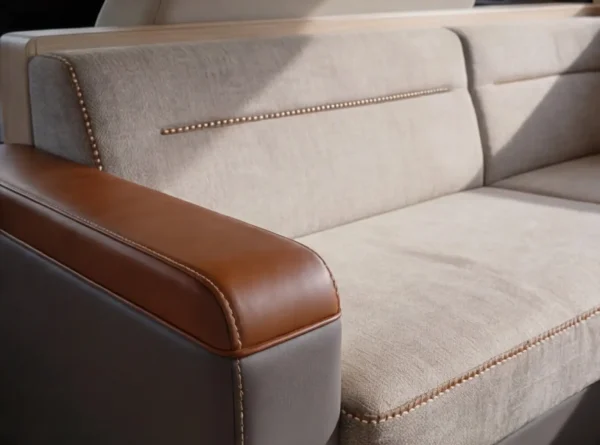 JG Yachtpolster Salon Stoff warmgrau 05