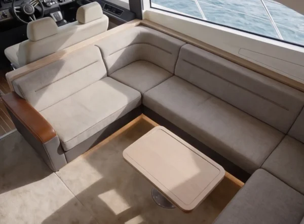 JG Yachtpolster Salon Stoff warmgrau 07